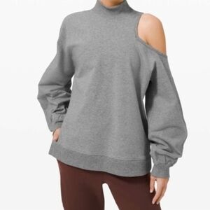Lululemon Grey Asymmetrical-Cut-Out Crew Sweatshirt - Size 4